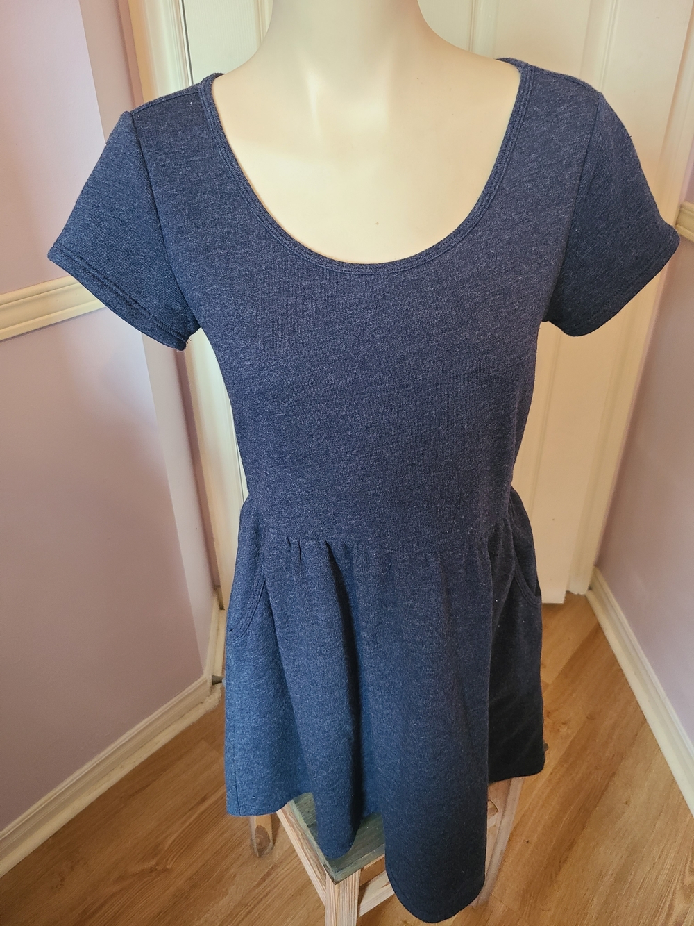 Forever 21 Navy Knit Scoop Neck Dress